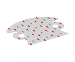 Minifigure, Body Wear Cape Cloth, Arm Holes and Rounded Collar with Red and Gray Fur Spots and Red Back Pattern