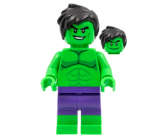 Hulk - Minifigure, Dark Purple Pants, Short Tousled Hair