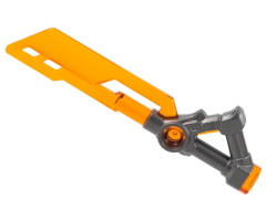 Minifigure, Weapon Sword with 3 Holes in Blade with Molded Pearl Dark Gray Triangular Hilt Pattern (Ninjago Imperium Sword)