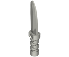 Minifigure, Weapon Knife with Flat Hilt End and Curved Blade, Cross Hatched Grip