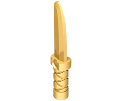 Minifigure, Weapon Knife with Flat Hilt End and Curved Blade, Cross Hatched Grip