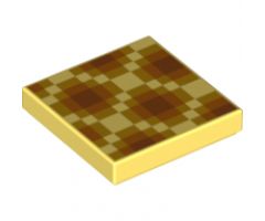 Tile 2 x 2 with Minecraft Pixelated Dark Orange, Orange, and Bright Light Orange Diagonal Honeycomb Pattern