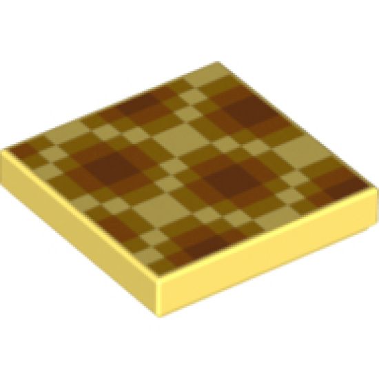 Tile 2 x 2 with Minecraft Pixelated Dark Orange, Orange, and Bright Light Orange Diagonal Honeycomb Pattern