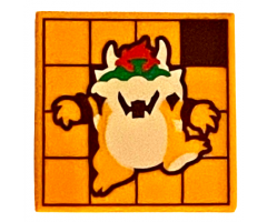 Tile 2 x 2 with Bowser and Squares Pattern