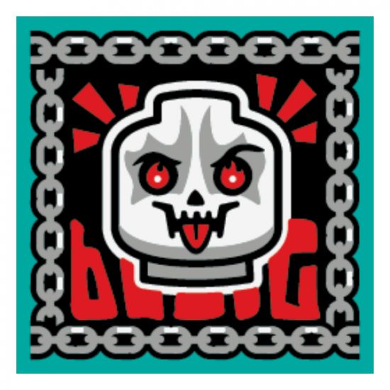 Tile 2 x 2 with BeatBit Album Cover - Skull with Red Eyes and Tongue Pattern