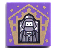 Tile 2 x 2 with HP Chocolate Frog Card Bertie Bott Pattern