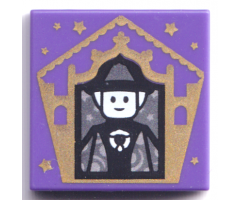 Tile 2 x 2 with HP Chocolate Frog Card Minerva McGonagall Pattern