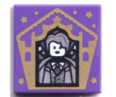 Tile 2 x 2 with HP Chocolate Frog Card Gilderoy Lockhart Pattern