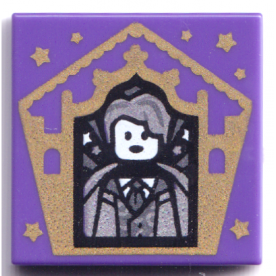 Tile 2 x 2 with HP Chocolate Frog Card Gilderoy Lockhart Pattern