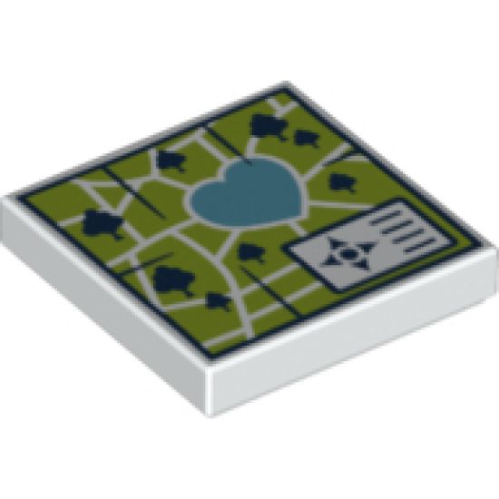 Tile 2 x 2 with Map Heartlake Park Pattern