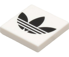 Tile 2 x 2 with Black Adidas Trefoil Logo Pattern