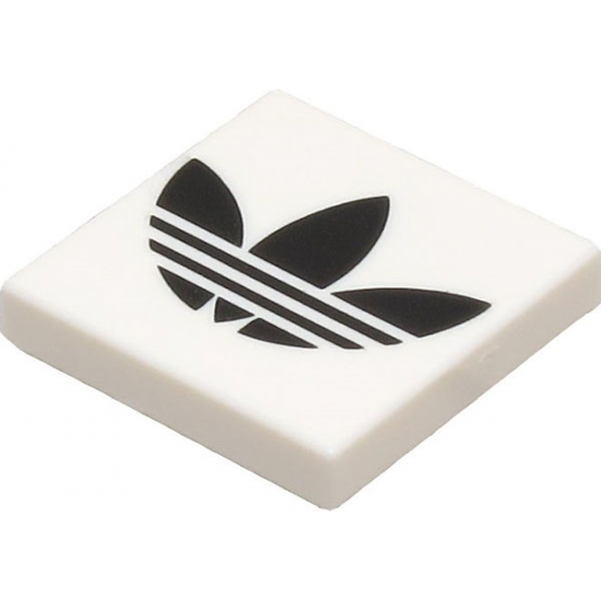 Tile 2 x 2 with Black Adidas Trefoil Logo Pattern