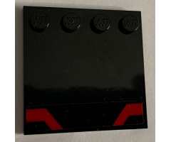 Tile, Modified 4 x 4 with Studs on Edge with Red Angled Stripes Pattern (Sticker) - Set 75190