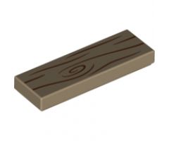 Tile 1 x 3 with Wood Grain Pattern