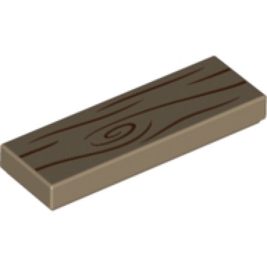 Tile 1 x 3 with Wood Grain Pattern