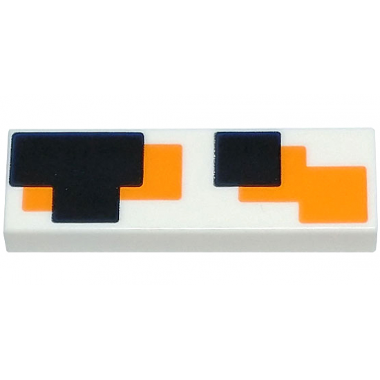 Tile 1 x 3 with Black and Orange Geometric Overlapping Squares and Rectangles Pattern