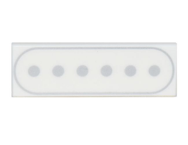 Tile 1 x 3 with Electric Guitar Single-Coil Pickup (Silver Oval with 6 Dots) Pattern