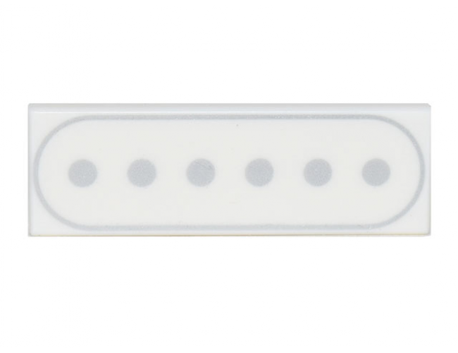 Tile 1 x 3 with Electric Guitar Single-Coil Pickup (Silver Oval with 6 Dots) Pattern