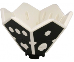 Accessory, Human Tool Dice Spinner with Hexagonal Dots, Hearts and Skulls Pattern