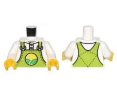 Torso Lime Overalls with Bright Green Hills and Yellow Sun over Shirt Pattern / White Arms / Yellow Hands