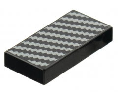 Tile 1 x 2 with Silver Diagonal Zigzag Lines Pattern