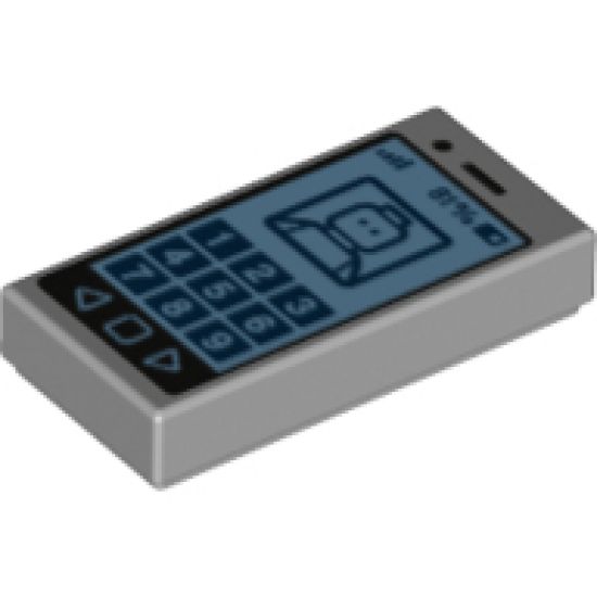 Tile 1 x 2 with Cell Phone / Smartphone with '81%' and Minifigure on Screen Pattern