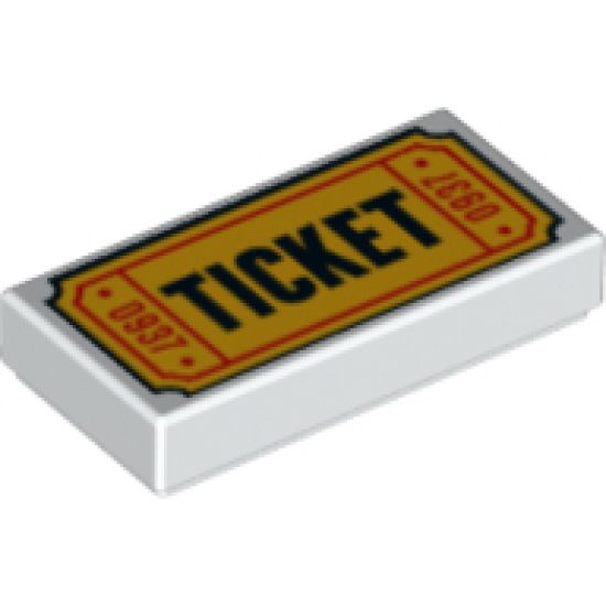 Tile 1 x 2 with 'TICKET' and '0937' Pattern