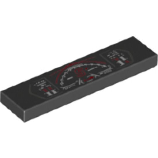 Tile 1 x 4 with Lamborghini Dashboard Gauges Pattern