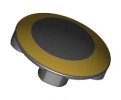 Plate, Round 2 x 2 with Rounded Bottom with Gold Circle Pattern