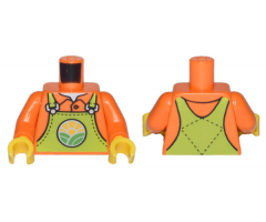 Torso Lime Overalls with Bright Green Hills and Yellow Sun over Shirt with Collar Pattern / Orange Arms / Yellow Hands