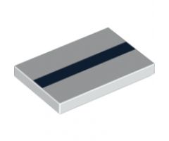 Tile 2 x 3 with Dark Blue Stripe Pattern