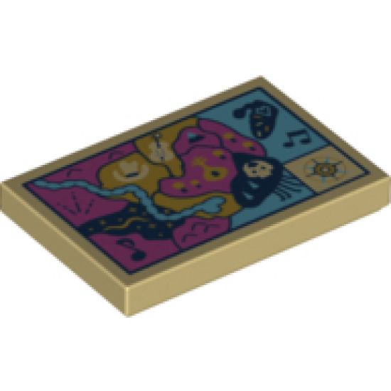 Tile 2 x 3 with Trolls World Tour Map Pattern