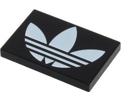 Tile 2 x 3 with White Adidas Trefoil Logo Pattern