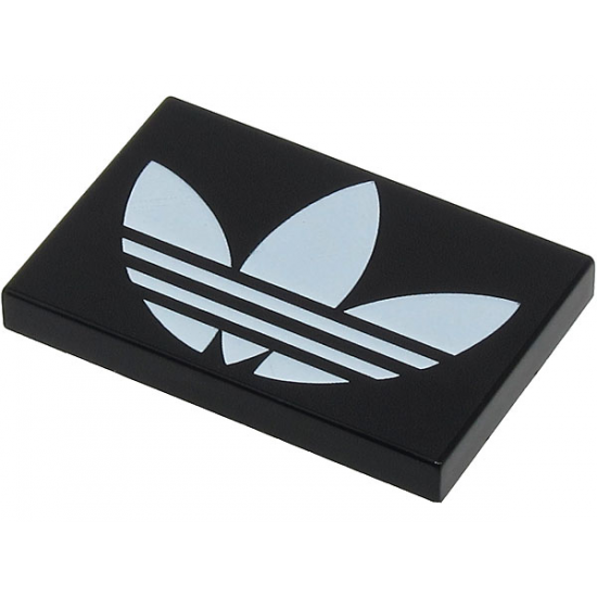 Tile 2 x 3 with White Adidas Trefoil Logo Pattern