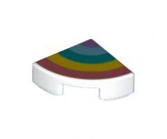 Tile, Round 1 x 1 Quarter with Pastel Rainbow Pattern