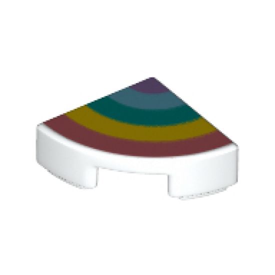 Tile, Round 1 x 1 Quarter with Pastel Rainbow Pattern