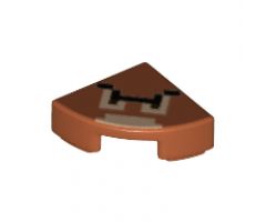 Tile, Round 1 x 1 Quarter with Pixelated Goomba Face Pattern