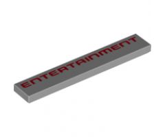 Tile 1 x 6 with Red 'ENTERTAINMENT' Pattern