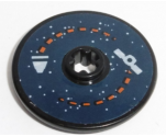Technic, Disk 3 x 3 with Satellite and Rocket Orbit Pattern (Sticker) - Set 60228