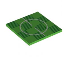 Tile 6 x 6 with Bottom Tubes with Soccer (Football) Pitch Center Circle Pattern