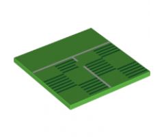 Tile 6 x 6 with Bottom Tubes with Soccer (Football) Pitch Halfway Line Pattern