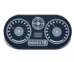 Tile, Round 2 x 4 Oval with Vehicle Dashboard, Speedometer, Gauges, and Odometer '0009379' Pattern