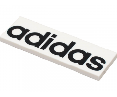 Tile 2 x 6 with Black 'adidas' Pattern