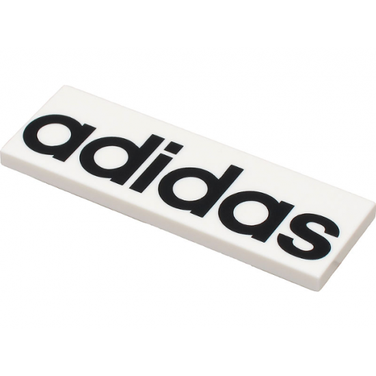 Tile 2 x 6 with Black 'adidas' Pattern