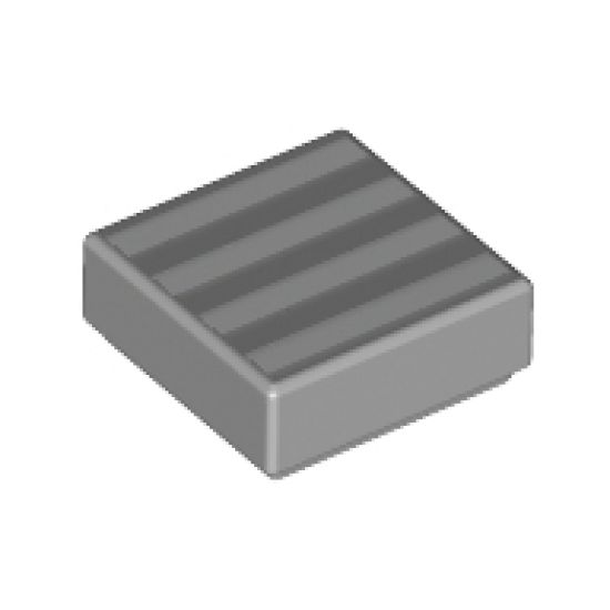 Tile 1 x 1 with 4 White Stripes Pattern