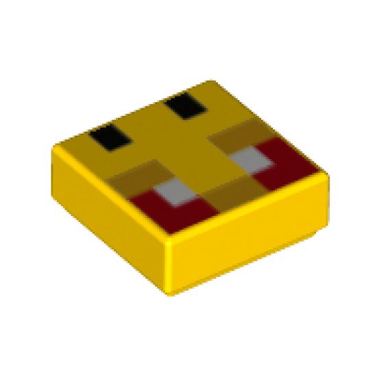 Tile 1 x 1 with Angry Bee Eyes Minecraft Pixelated Pattern