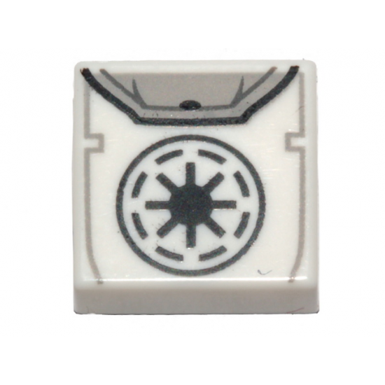 Tile 1 x 1 with Black SW Galactic Republic Symbol Backpack Pattern