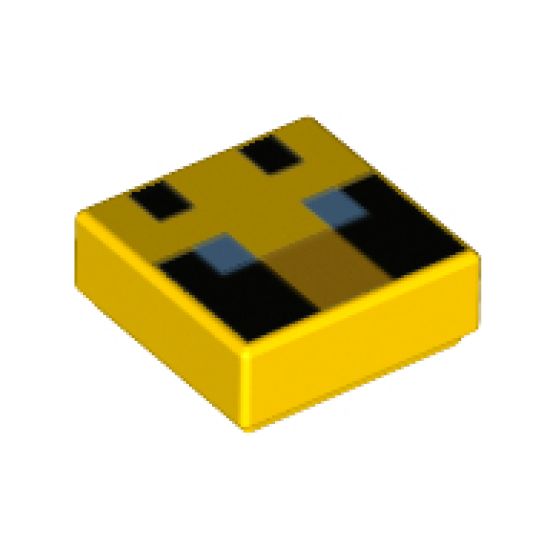 Tile 1 x 1 with Passive Bee Eyes Minecraft Pixelated Pattern