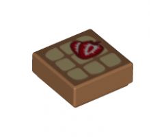 Tile 1 x 1 with Waffle and Strawberries Pattern