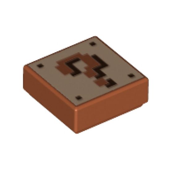 Tile 1 x 1 with Super Mario Pixelated Question Mark Block Pattern